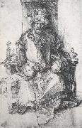 Albrecht Durer An orinetal Ruler Enthroned with traces of the artist-s monogram oil painting picture wholesale